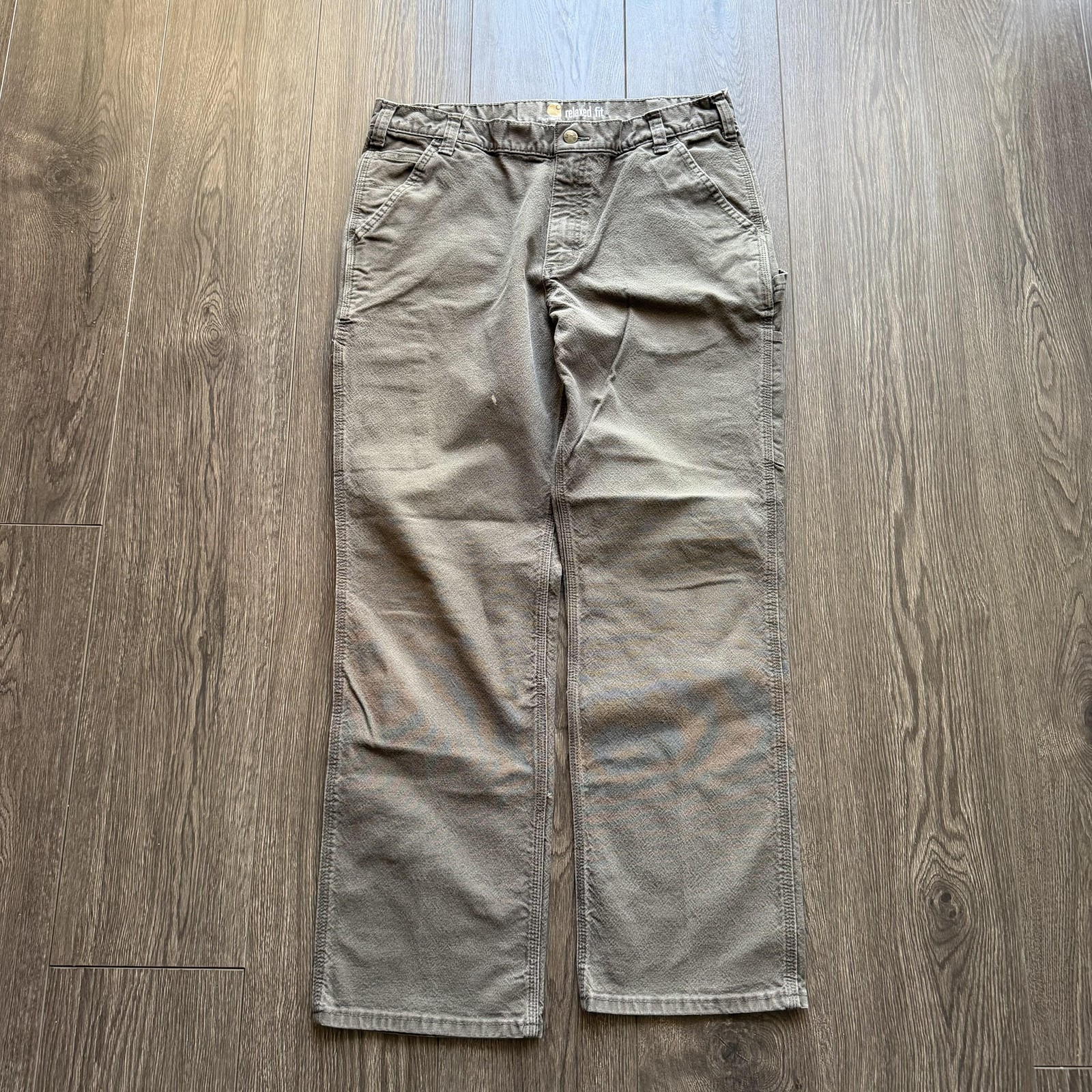 Vintage Carhartt Pants Brown 36x32 Relaxed Fit Canvas Carpenter Workwear Utility thumbnail 6