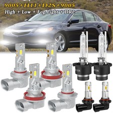 For Acura ILX 2013-2015 8PCS Front LED HID Headlights Daytime Fog Light Bulbs
