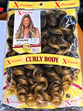X-Pression 12X Curly Body Synthetic Crochet Braiding Hair Wavy 1 Pack