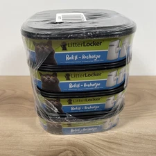 LitterLocker Refill Cartridges 4-Pack Disposable Cat Waste Bags *NEW SEALED*
