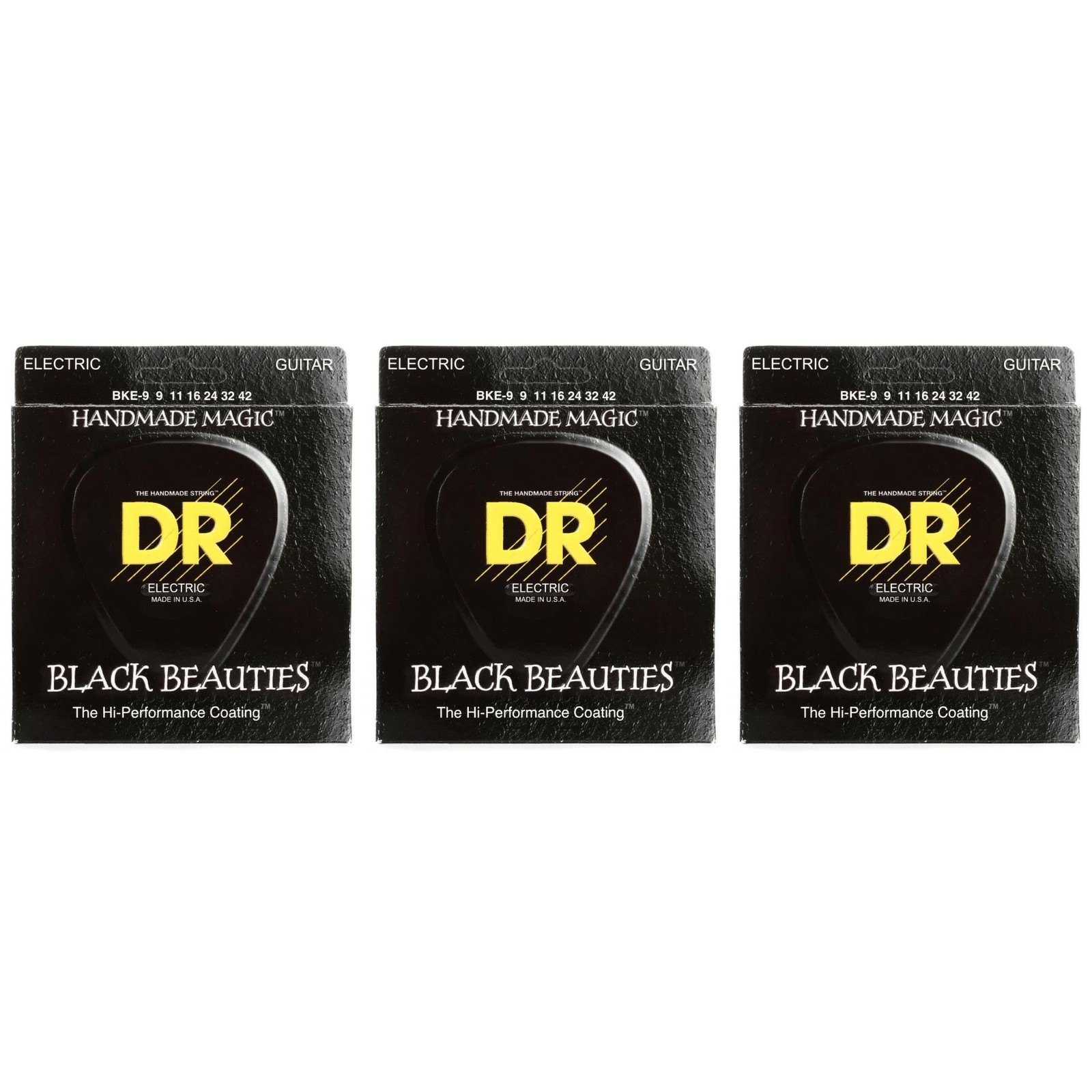 Струны для электрогитары DR Strings BKE-9 Black Beauties с покрытием K3 - 009-042 4890₽