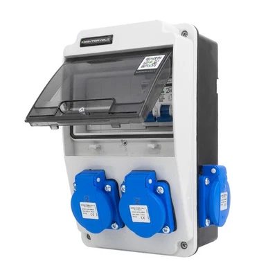 Wandverteiler XS 16A 2x230V IP44 Stromverteiler LS-schalter Komplett Verdrahtet - Bild 1 von 4