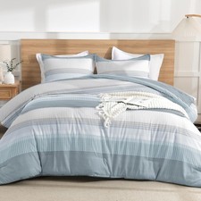 Litanika Light Blue Comforter Set, Queen - 3 Pieces Lightweight