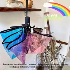 umbrella Colorful transparent automatic umbrella Travel lightweight folding umbr