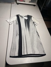 Helmut Lang Dress Women's Medium Vigra Jacquard Sleeve Cotton Viscose Silk Artsy