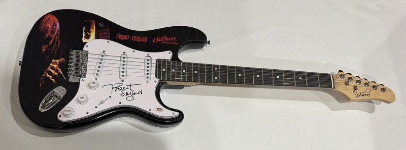 ROBERT ENGLUND SIGNED FREDDY KRUEGER GUITAR NIGHTMARE ON ELM STREET PSA COA