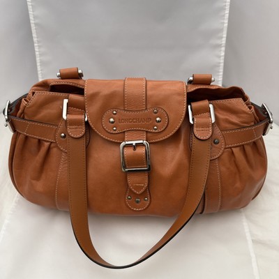Authentic Vintage LONGCHAMP Idole Leather Handbag Tan Color