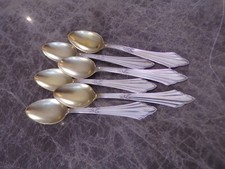 WMF Modell 900 F&auml;chermuster Moccal&ouml;ffel 10.5 cm f&uuml;r 6 Personen Silber 90er !