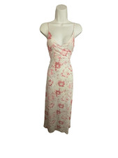 Lulu’s Floral Maxi Dress Watercolor Pink Spaghetti 90’s Style Women’s Size S