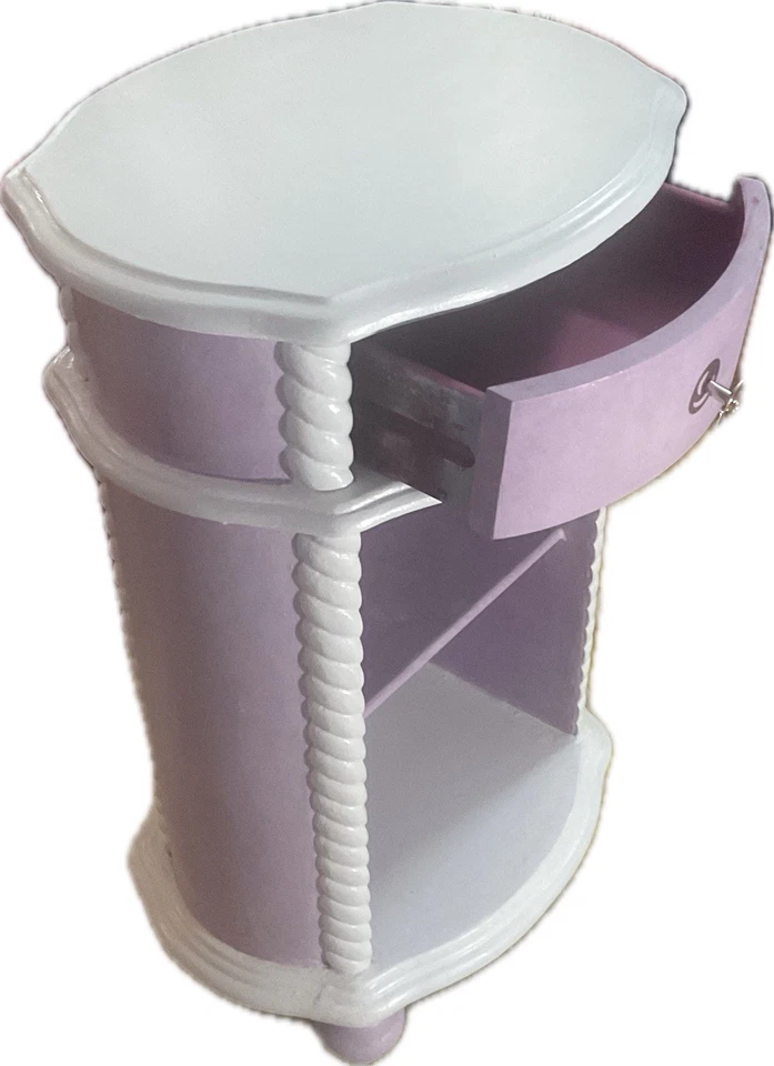 Lavender Side Table with Drawer - Image 2 of 4