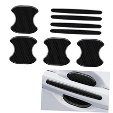 Car Door Handle Sticker, 3.15" x 3.15"  5.79" x 0.6" Flexible Anti 8 PCS Black