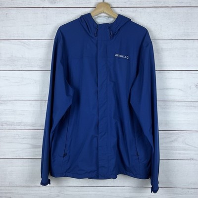 Merrell Jacket Mens size Large Opti Shell Full Zip Hooded Coat Pockets Blue