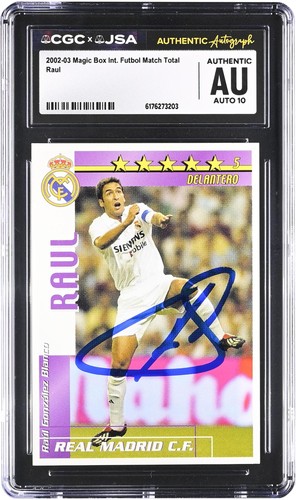 Raul Gonzalez Real Madrid CF Signed 2002-03 Magic Box Int. #NNO CGC Auto 10 Card