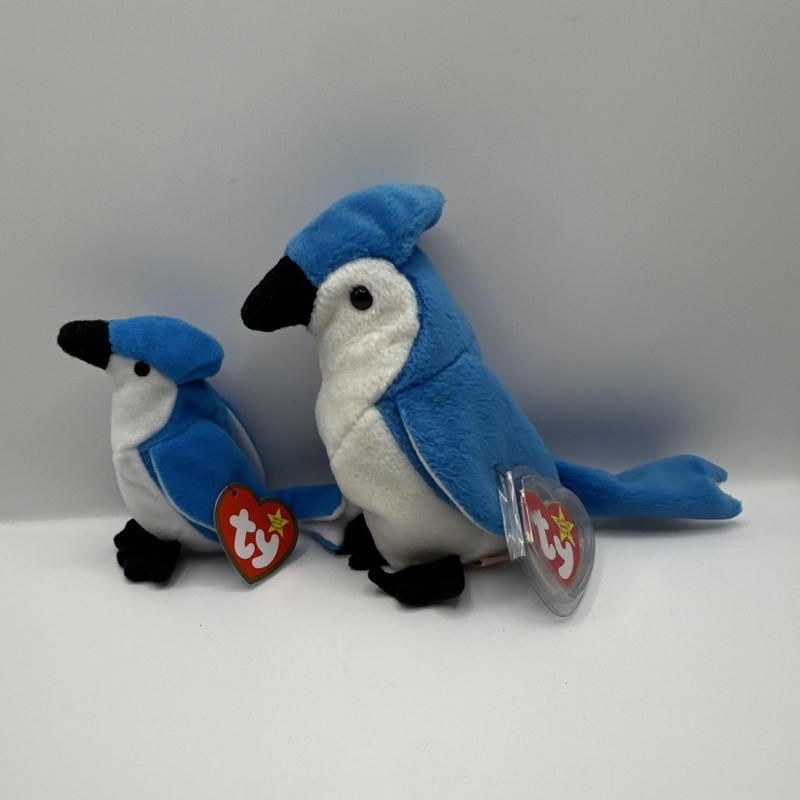 Ty Beanie Babies Dolphin Plush Lot of 2 Blue & White Vintage 1998
