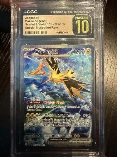 2023 Pokemon Mew 151 Zapdos Ex #202/165 PRISTINE CGC 10 Special Illus. Rare
