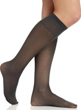 Berkshire Sheer Support Knee High Pantyhose with Sandalfoot Off Black 8 1/2 - 11