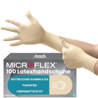 Ansell Microflex 63-864 Latex Einmalhandschuhe M 100 Stück NEU