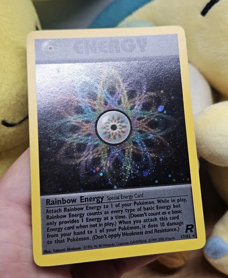 Rainbow Energy Holo Rare 17/82 Vintage 2000 Team Rocket Set Pokemon TCG WOTC - Image 3 of 4