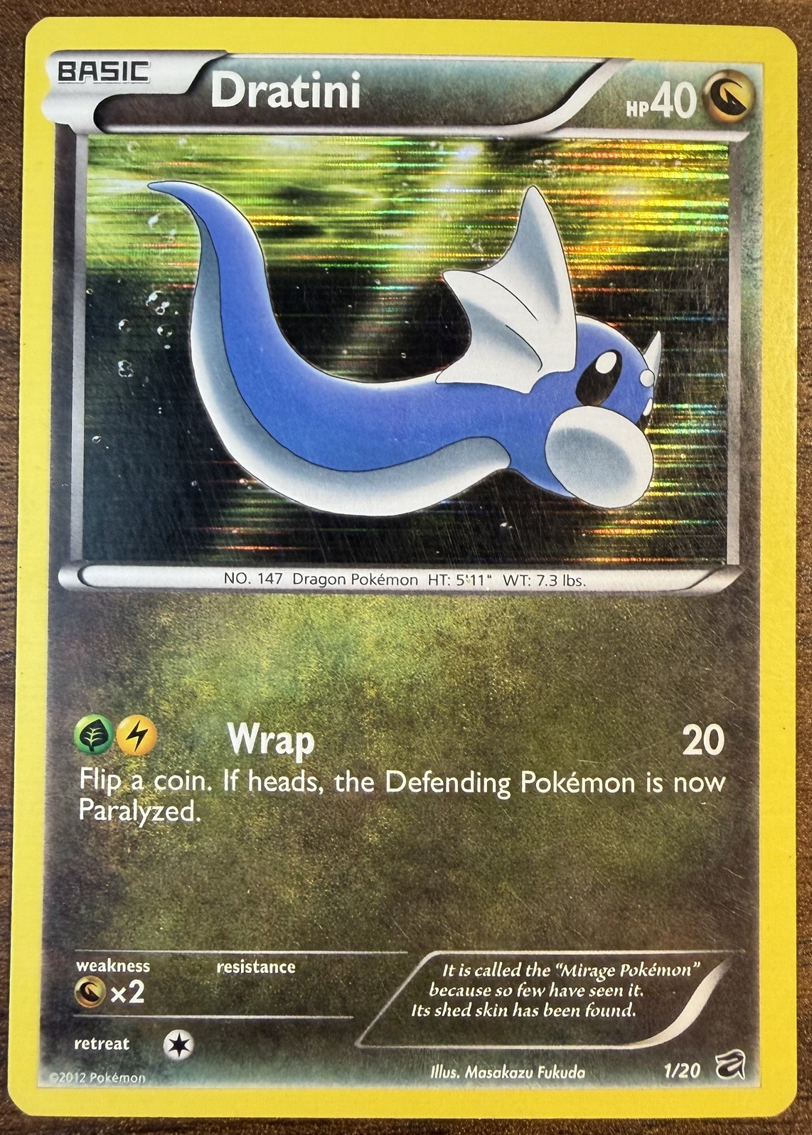 Dratini 1 Holo Rare Dragon Vault 1/20 Dragon Holo Pokemon Card