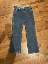 NWT Wrangler x STAUD Jeans The Staud Straight Cut Denim Blue Long  W26 L32 - NEW