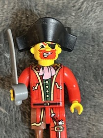 (2004) LEGO PIRATES CAPTAIN RED BEARD MINIFIGURE 4j014 w/ SWORD VINTAGE