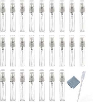 Elfenstal- 25Pcs Clear 5Ml 1/6Oz Glass Atomizer Bottle Spray Refillable Perfume