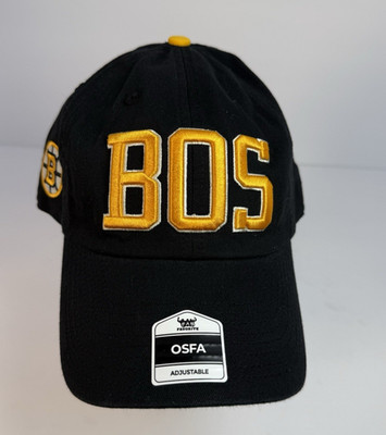 Boston Bruins Baseball Hat. BOS and Logo OSFA Adjustable.