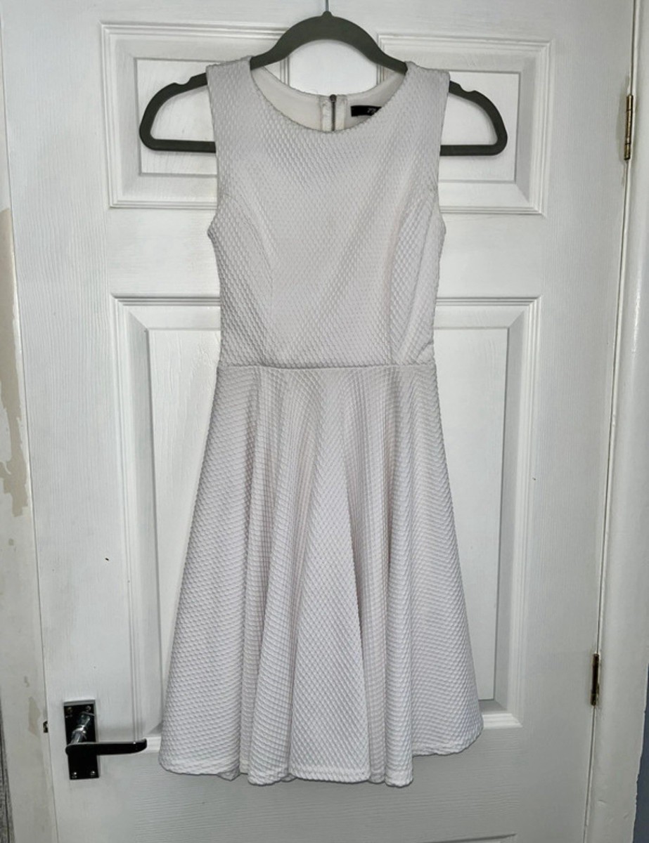 jane norman skater dress JANE NORMAN WHITE FLORAL PINK BLUE BANDEAU SKATER A LINE PROM SUMMER DRESS  10