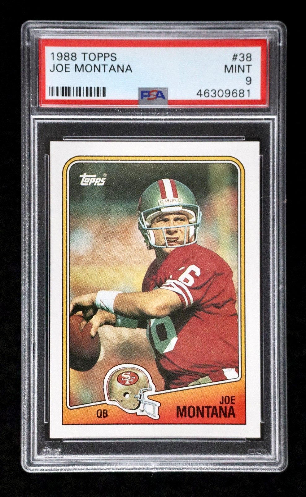 1988 Topps Joe Montana #38 PSA 9 Mint 49ers NFL Hall of Fame Vintage CM1