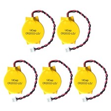 Vicep 5-pack Cr2032 Cmos Battery 3v Motherboard Bios Battery with 2 Wire Lead...