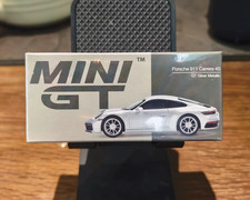 Mini GT 303 1/64 Porsche 911 Carrera 4S GT Silver Metallic RHD Diecast Car Model