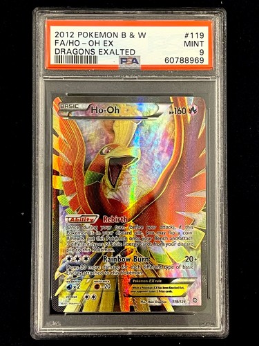 POKEMON HO-OH EX BLACK & WHITE DRAGONS EXALTED #119 FULL ART  PSA 9