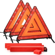 3pcs Warning Triangle Reflective Road Emergency Breakdown Safety Hazard Accident