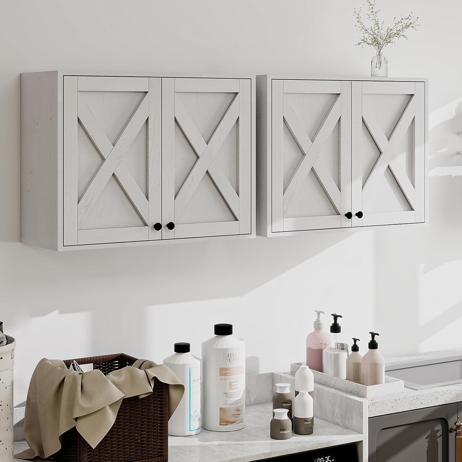 Wall Mounted Laundry Medicine Cabinet for Bathroom & Kitchen Storage  