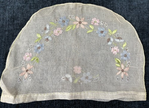 Vintage Embroidered Voile Tea Cosy Cozy Cover 40x27cm C056