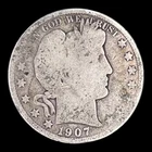 1907-D Barber Silver Half Dollar
