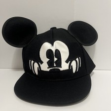 New Mickey Mouse Ears Baseball Cap Hat Snapback Adjustable Black Youth.