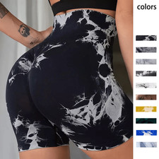 Tie Dye Seamless Yoga Shorts Women Summer Workout Short Leggings Sports Wear