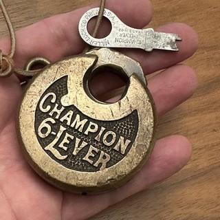champion 6 lever lock Antique Brass