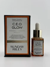 Sunday Riley CEO Glow Oil 0.5 Oz/ 15 mL Facial Moisturizer w Vitamin C+Turmeric