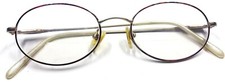 Vintage Eyeglass Frames Oval Gold with Pink  Purple Enamel 50-18-135 mm L921