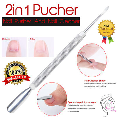 DUAL Nail Art Löffel Drücker Nagelhautschneider Schaber Acryl Gel Entferner Maniküre