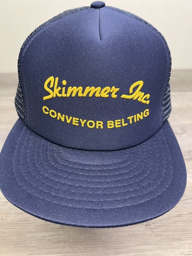 Vintage einfarbig blau Snapback Trucker Mütze Kappe Skimmer inkl. Förderband neu - Bild 2 von 10