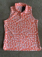 Nike DRI-FIT VICTORY SLEEVELESS PRINTED GOLF POLO CU9405-854 Size L