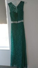 City triangles, emerald green sparkly gown, size 11