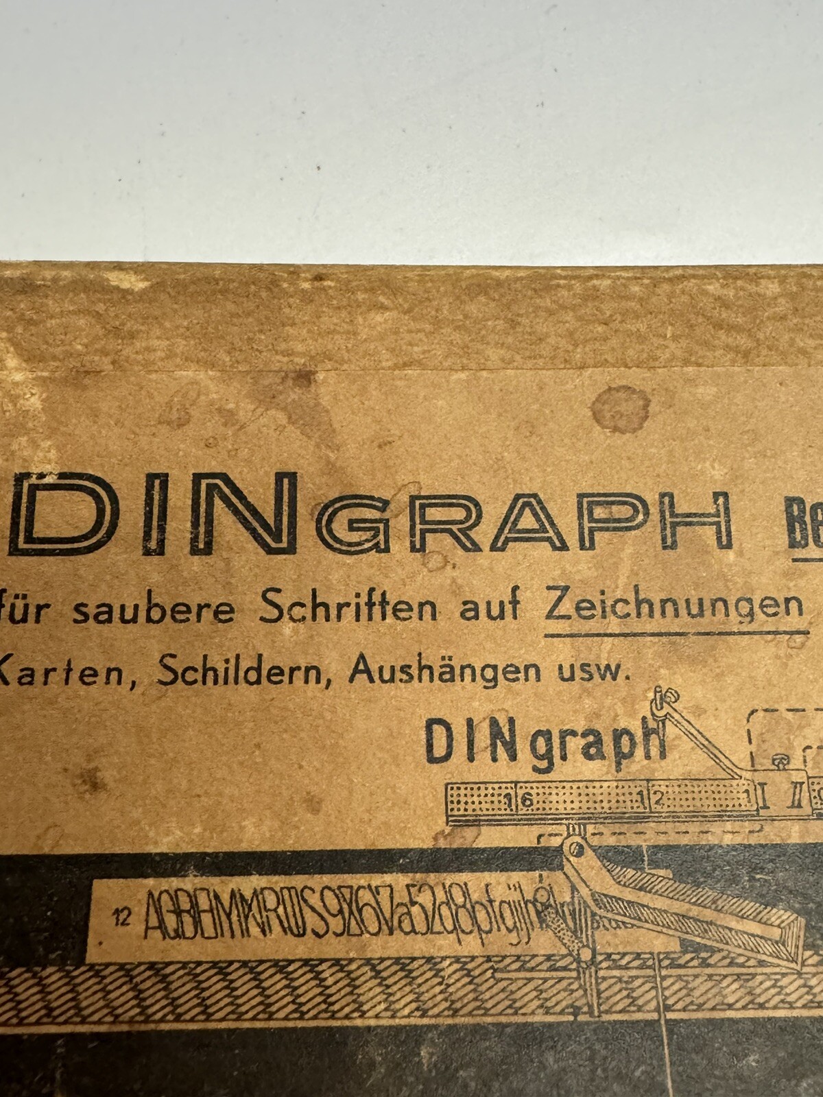 RARE NOS Vintage Writing instrument DINGRAPH SCHRIFTEN Inscriptions Alphabet