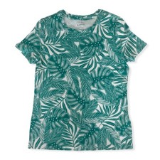 Studio Works The Studio Tee Teal Floral Foliage Leaves Palm S/S Crew Neck TShirt