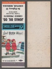 JONAS OIL CO.- CONOCO PRODUCTS MATCHBOOK - COLORFUL VINTAGE COLLECTIBLE