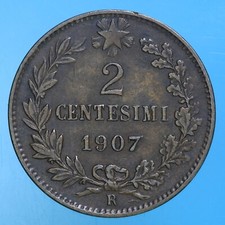 VITTORIO EMANUELE III 2 CENTESIMI 1907 VALORE RAME COIN MONETE DA COLLEZIONE