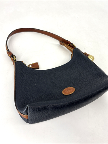 Dooney & Bourke Dark Navy Pebbled Leather Shoulder Bag Mini Vintage - Rare - Bild 3 von 17